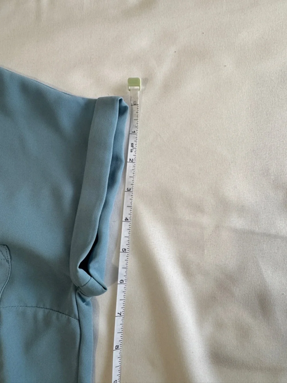 Blue Zip-Front Cap Sleeve Blouse - Picture 6 of 10